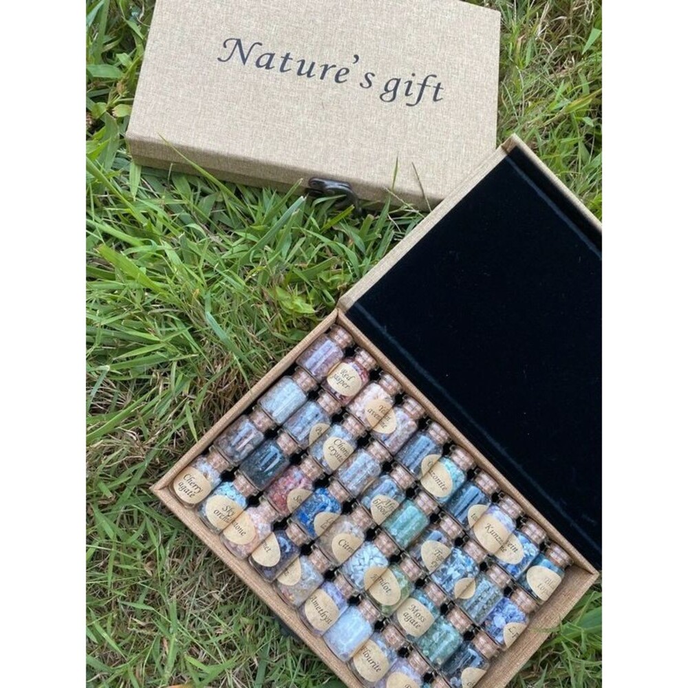Nature's Gift Crystal Chips Bottle Set Of 40